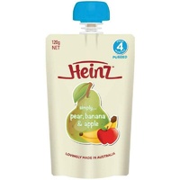 Heinz Pear Banana & Apple Pouch 120g 4m+ Baby Food Travel Easy