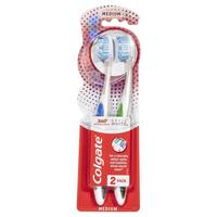 Colgate 360 Optic White Platinum Toothbrush Medium Value 2-Pack