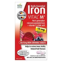 Body Essential Iron Vital M+ 15mg 30 Chewable Tablets Restore Inner Vitality