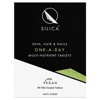 Qsilica ONE-A-DAY 90 Vegan Tablets Bone Tissue Skin Hair Nails Biotin Zinc