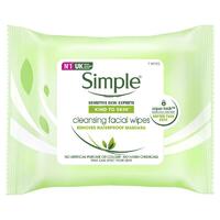 Simple Cleansing Facial Wipes 7 Pack With Vitamin E Vitamin B5 Remove Makeup