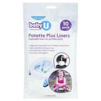 Baby U Potette Plus Liners 10 Pack Super Absorbent Disposable Hygenic