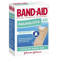 Band-Aid Aquablock Sterile Strips 40 Pack 100% Waterproof with Heat Seal Tech