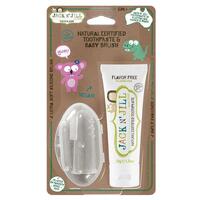 Jack N Jill Flavor Free Toothpaste with Silicone Finger Brush