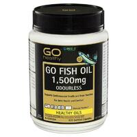 GO Healthy Fish Oil 1500mg Odourless 420 Capsules Support Eye Brain Function