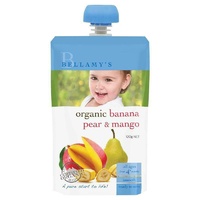 Bellamy's Organic Banana Pear & Mango 120g Nutritious Baby Food Ready To Eat
