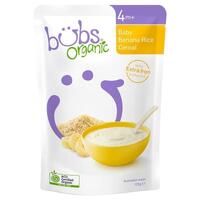 Bubs Organic Baby Banana Rice Cereal 125g