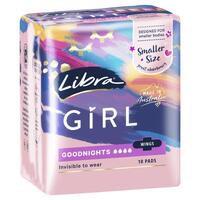 Libra Girl Pads Goodnight Wing 10 Pack