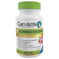 Carusos Natural Health One a Day Echinacea 6500mg 50 Tablets Relieve Common Cold