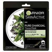 Garnier Skin Active Pure Charcoal Black Tea Mask Ultra-Hydrating Mattifying