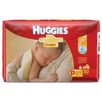 Huggies Little Snugglers Preemie Nappies 30 Pack up to 3Kg