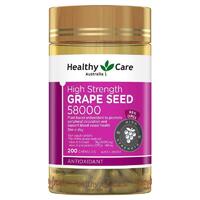 Healthy Care Grape Seed 58000 200 Capsules Support Blood Vessel Health