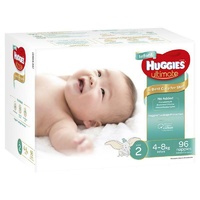 Huggies Jumbo Ultimate Infant 96 Pack 12hrs Leakage Protection