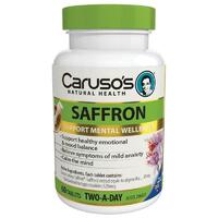 Carusos Natural Health Saffron 60 Tablets Relieve Nervous Tension Mild Anxiety