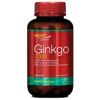 Microgenics Ginkgo 7000 100 Capsules Support Cognitive Function Mental Focus