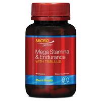 Microgenics Mega Stamina & Endurance with Tribulus 60 Capsules Men Health