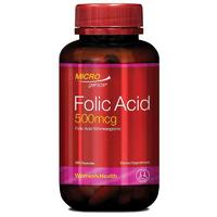 Microgenics Folic Acid 500mcg 120 Capsules Pregnanacy Supplement Prevent Anaemia