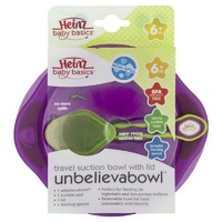 Heinz Baby Unbelievabowl Suction Bowl with Lid and Spoon 6m+ Travel Light