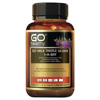 GO Healthy Milk Thistle 50000mg 1-A-Day 60 Vege Capsules Liver Detoxification