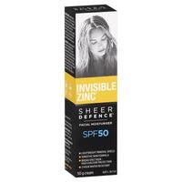 Invisible Zinc SPF 50+ Sheer Defence Facial Moisturiser 50g