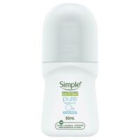 Simple Deodorant Roll On Pure 50ml No Artificial Perfume All Day Freshness