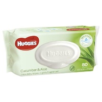 Huggies Cucumber and Aloe Baby Wipes 80 Pack Triple Clean Technology