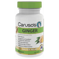 Carusos Natural Health Ginger 100 Tablets Relieve Digestive Discomfort