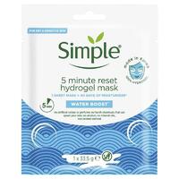 Simple Water Boost Hydration Reset Facial Sheet Mask 33g Plant Collagen