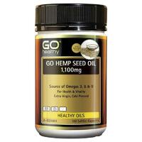 GO Healthy Hemp Seed Oil 1100mg 100 Softgel Capsules Omega 3 Cold Pressed Oil