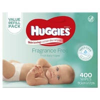 Huggies Fragrance Free Wipes 400 Pack Enriched with Aloe Vera and Vitamin E