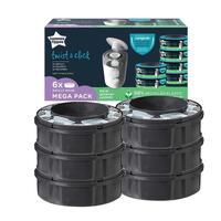 Tommee Tippee Twist and Click Nappy Bin Refill Cassette, Pack of 6