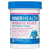 Inner Health Probiotic Plus D 30 Capsules Support Healthy Bowel Function