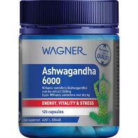 Wagner Ashwagandha 6000 120 Capsules Energy Vitality Mood Anxiety