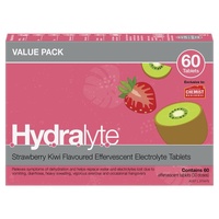 Hydralyte Electrolyte Effervescent Strawberry Kiwi 60 Tablets