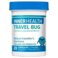 Inner Health Travel Bug 20 Capsules Support Gut Comfort Digestion Vegan Friendly