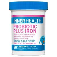 Inner Health Probiotic Plus Iron 30 Capsules Support Digestive Discomfort
