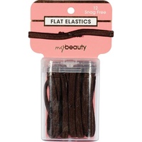 My Beauty Hair Snag Free Flat Elastic 12 Pack Brown