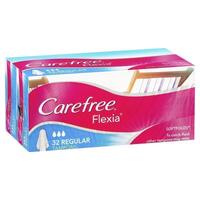 Carefree Flexia Fragrance Free Regular Tampons With Wings 32 Pack