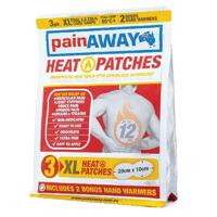 Pain Away Heat Patches XL 3 Pack Long Lasting Soothing Pain Relief Back Pain