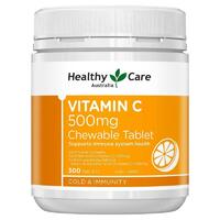 Healthy Care Vitamin C 500mg 300 Chewable Tablets Support Immune System