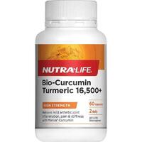 NutraLife Bio-Curcumin 16500+ 60 Capsules Reduce Mild Joint Inflammation