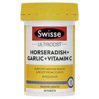 Swisse Horseradish + Garlic + Vitamin C 60 Tablets Support Immune System