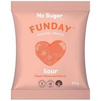 Funday Sour Peach Flavoured Hearts 50g