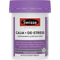 Swisse Ultiboost Calm & De-Stress 60 Tablets Mild Anxiety Relief