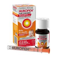 Nurofen For Children Baby 3+ Months Liquid 200mg/5ml Ibuprofen Strawberry 50ml