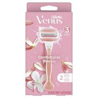 Gillette Venus Comfort Glide White Tea Razor Handle + 2 Blade Refills