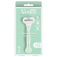 Gillette Venus Deluxe Smooth Sensitive Razor Handle + 2 Blade Refills