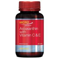 Microgenics Astaxanthin High Strength With Vitamin C & E 60 Capsules