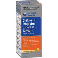 Wagner Health Childrens Ibuprofen 6 Months - 12 Years 100mg/5ml Oral 200ml