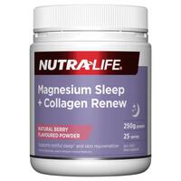 NutraLife Magnesium Sleep + Collagen Renew Berry Flavoured Powder 250g